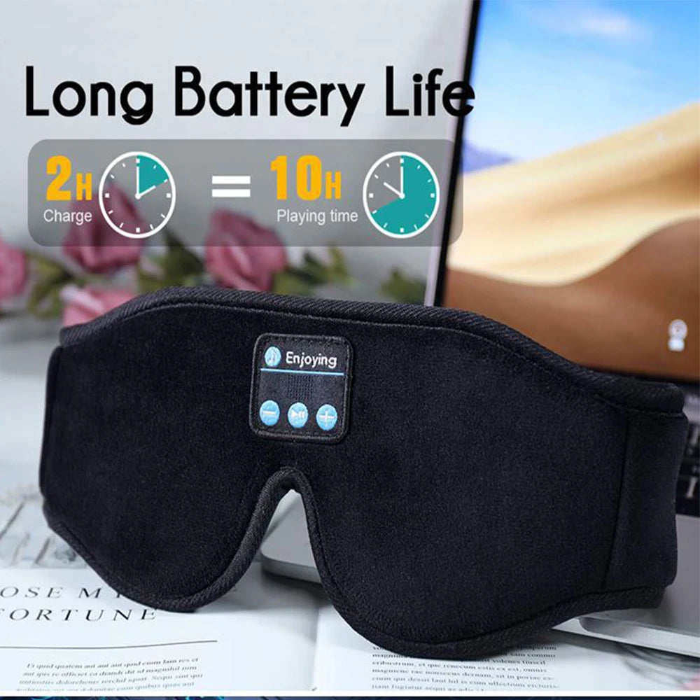 Bluetooth Sleep Headphones 3D Eye Mask, Music-Playing Sleep Mask with Built-in HD Speaker