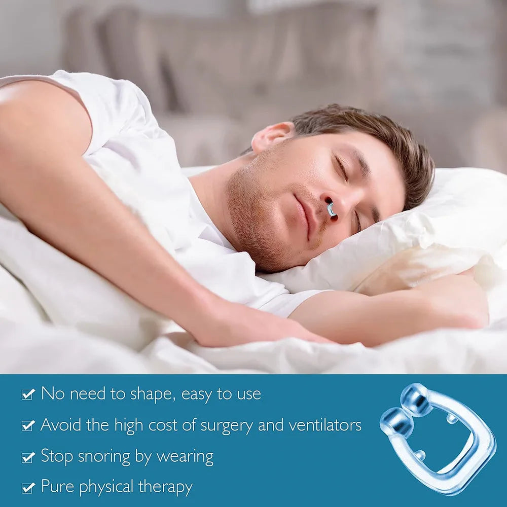8PCS Silicone Magnetic Anti-Snoring Nose Clip, Easy Breathe Sleep Aid for Apnea and Snoring Relief