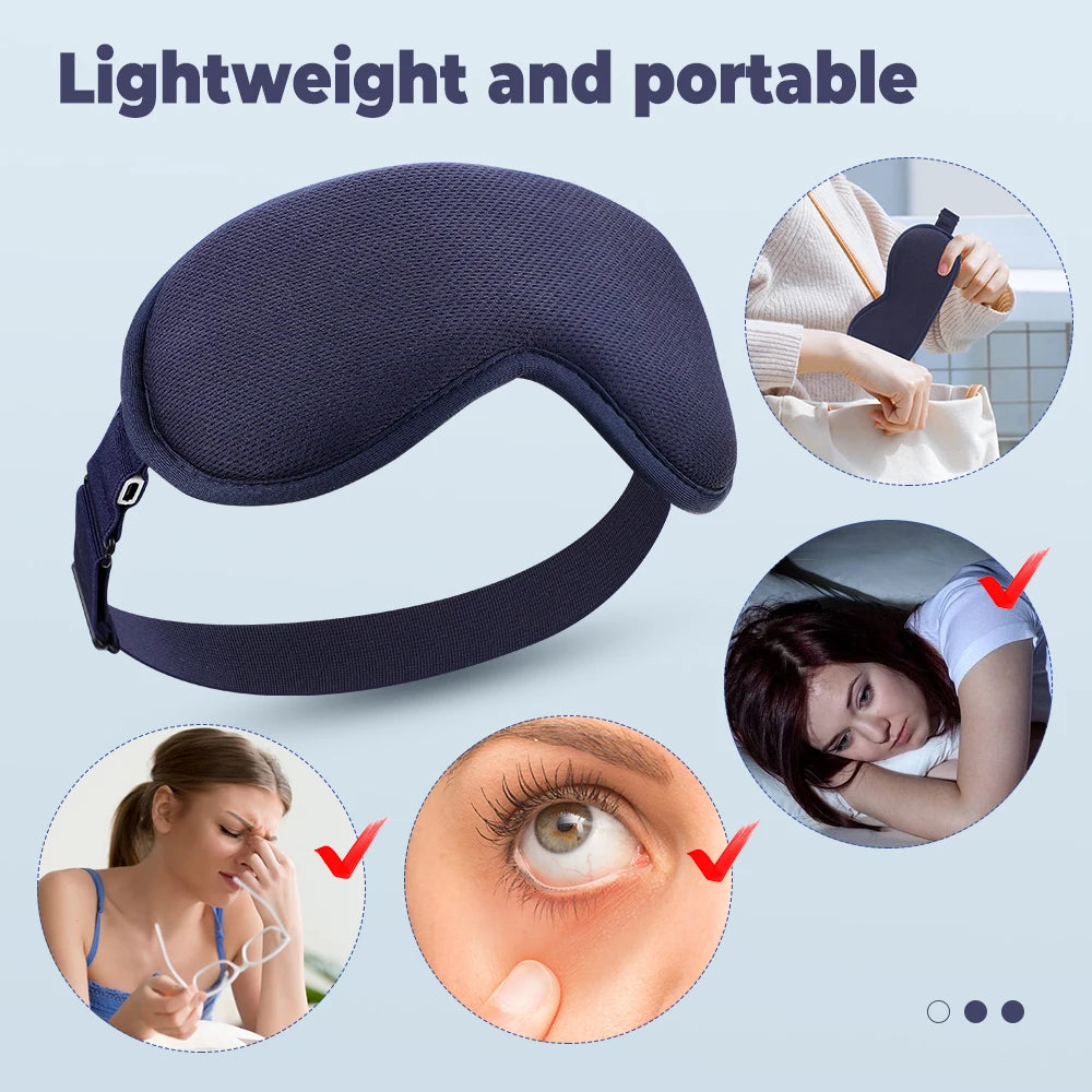 Heated Vibration Eye Massager, Wireless Eye Mask for Strain, Dark Circles, Dry Eye, Fatigue Relief