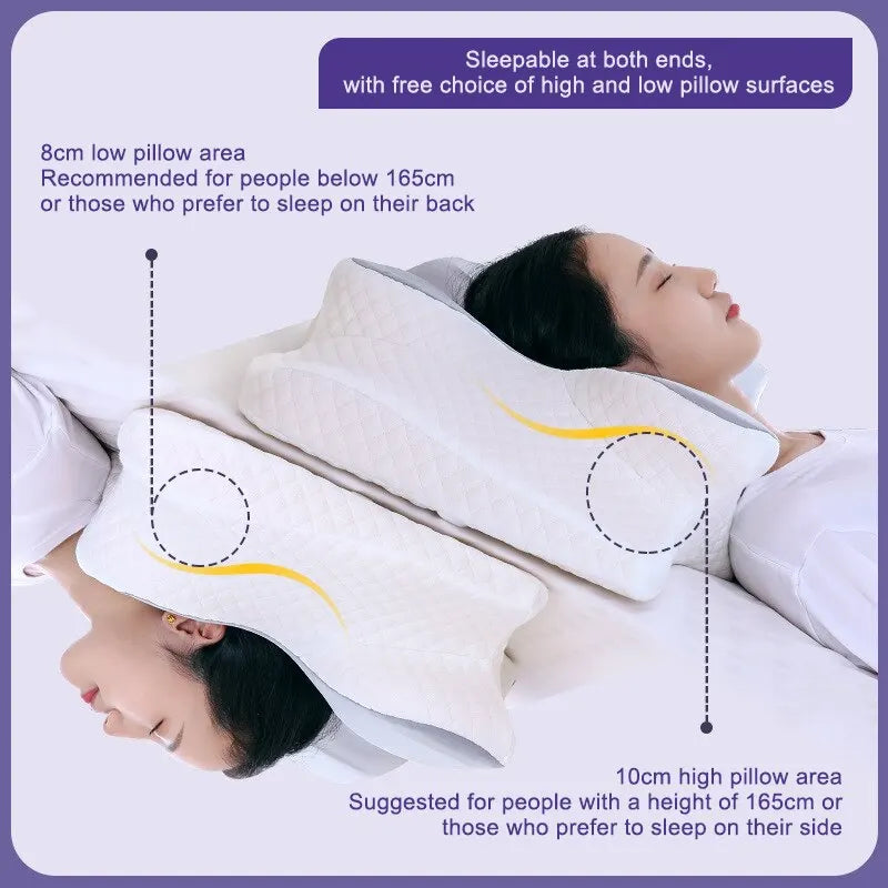 Butterfly Shaped Memory Foam Pillow, Orthopedic Neck Pillow for Pain Relief, Neck Support, Sleep Support