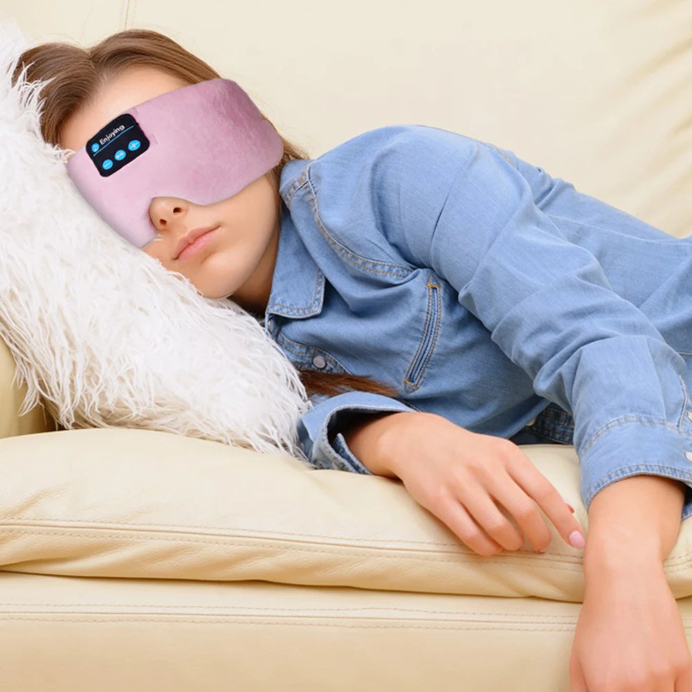 Bluetooth Sleeping Headphones Eye Mask, Wireless Music Blackout Mask for Side Sleepers, Insomnia, Travel Gift