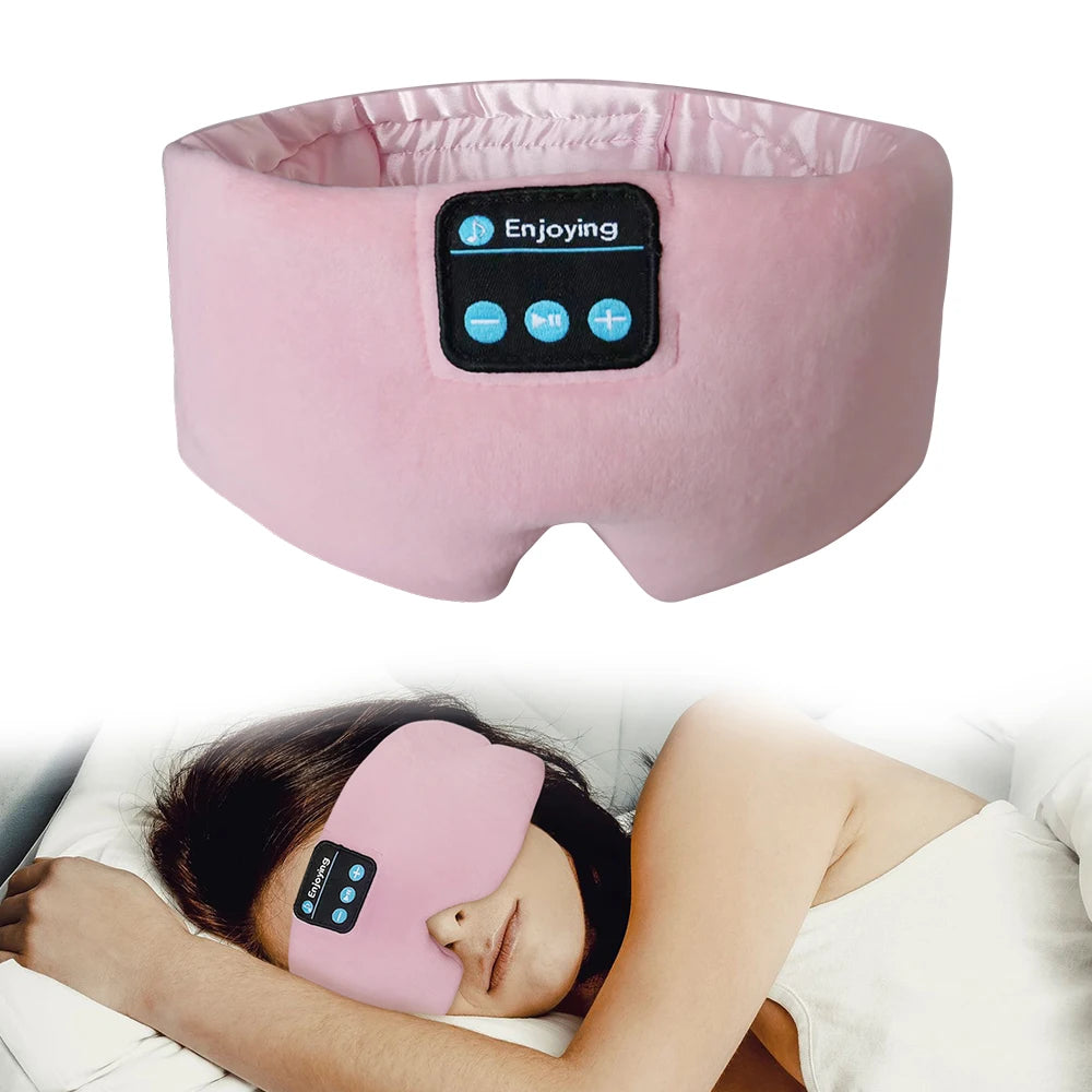 Bluetooth Sleeping Headphones Eye Mask, Wireless Music Blackout Mask for Side Sleepers, Insomnia, Travel Gift
